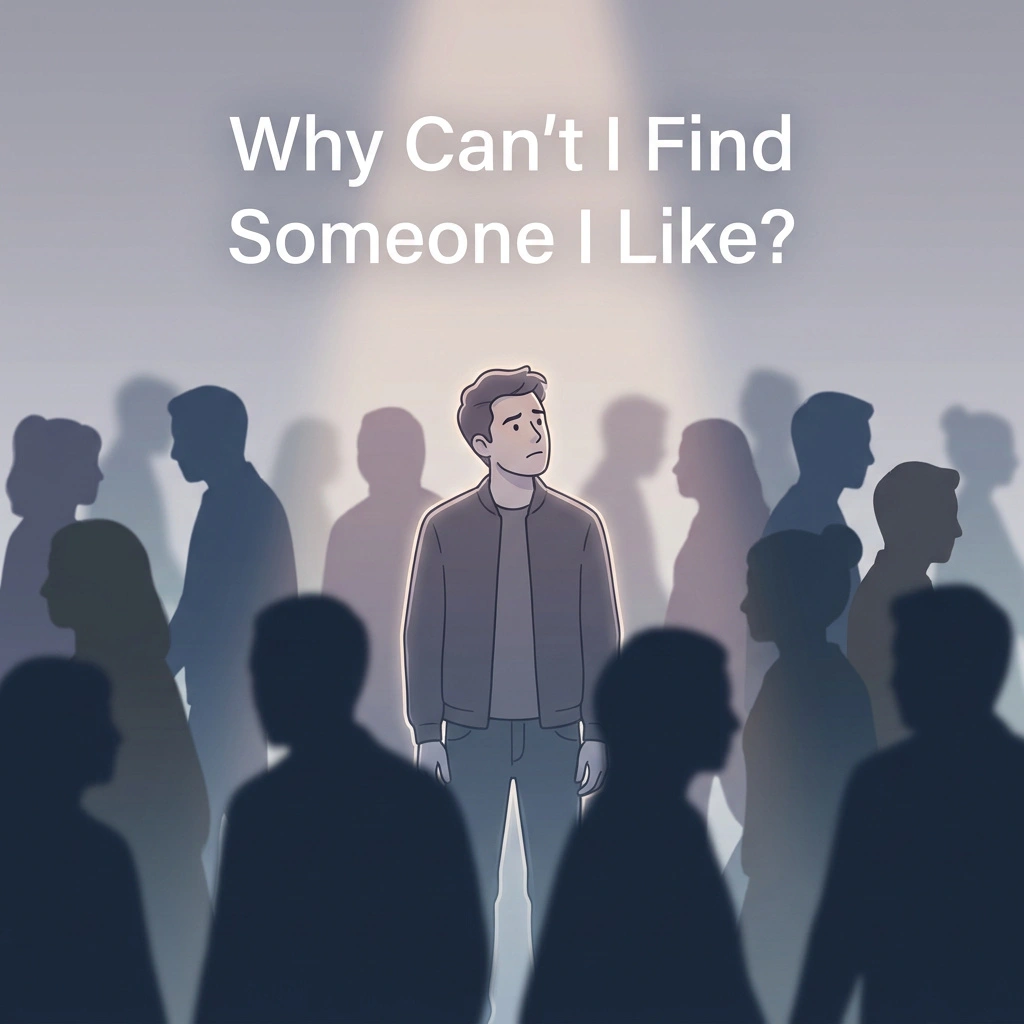 Why Can't I Find Someone I Like — person alone in a crowd